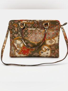 EUC Vintage Lisette New York Multi-Print Satchel Bag